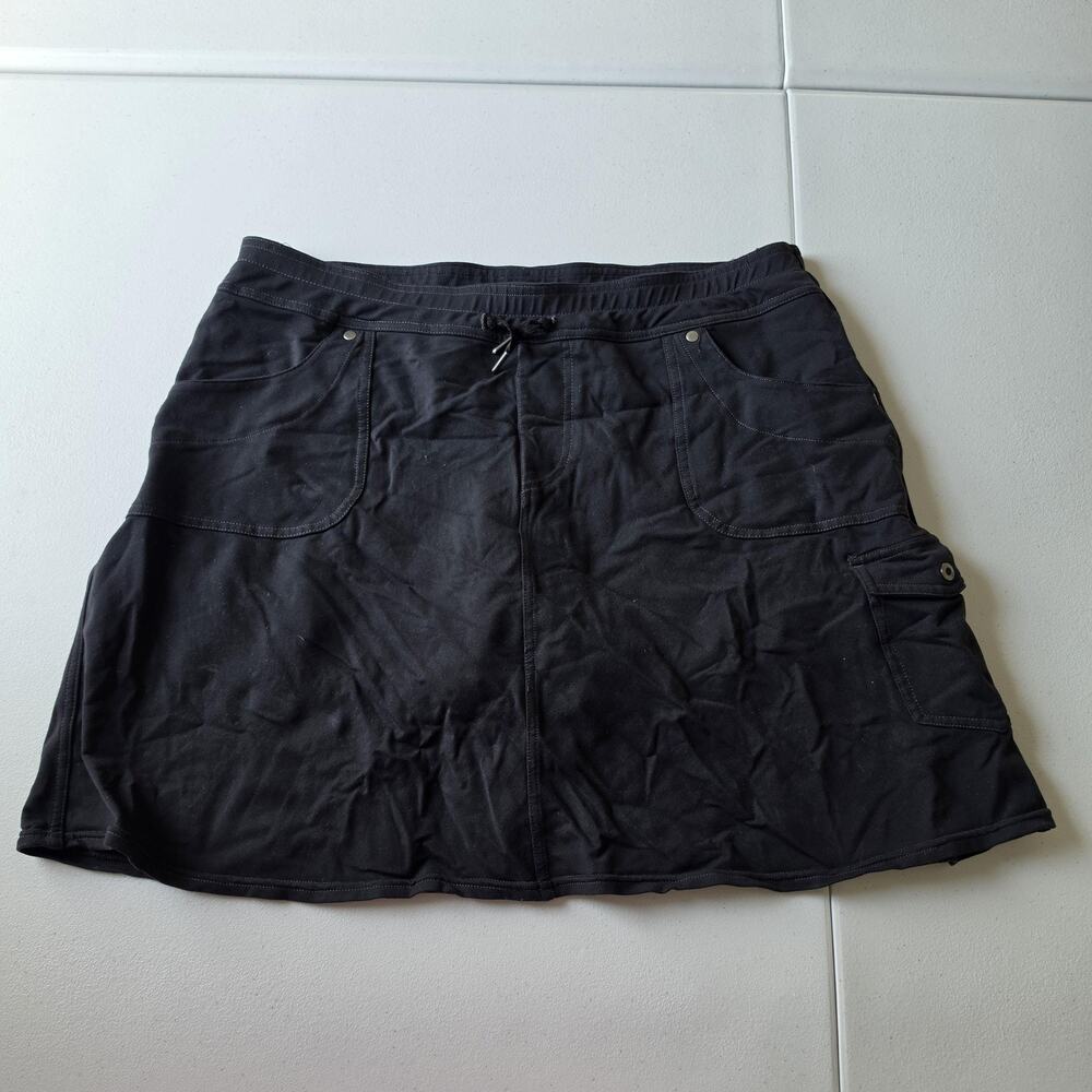 KÜHL Skort Womens Large Black Cargo Hiking Lined Stretch Pockets Travel